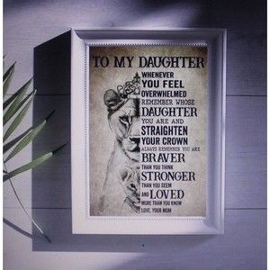 To My Daughter - Whenever You Feel Overwhelmed Canvas Wall Art Unframed Gift NIP